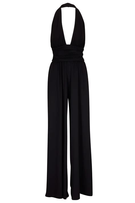 michael kors black jumpsuit halter|Michael Kors embellished halter jumpsuit.